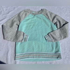 Athletic Works Girls Mint Green and Gray Raglan Sweatshirt